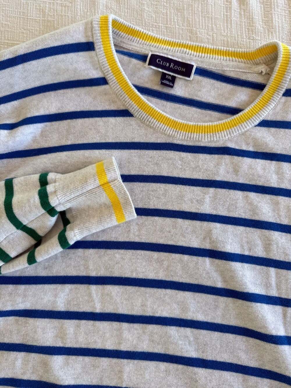 Club Room Men's Striped Crewneck Sweater Size XXL